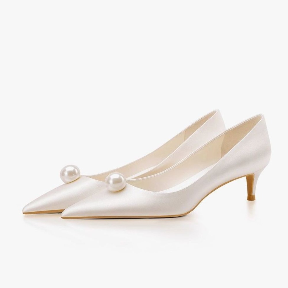 Women'S Formal Wear To A Wedding - New White Satin Wedding Bride Shoes