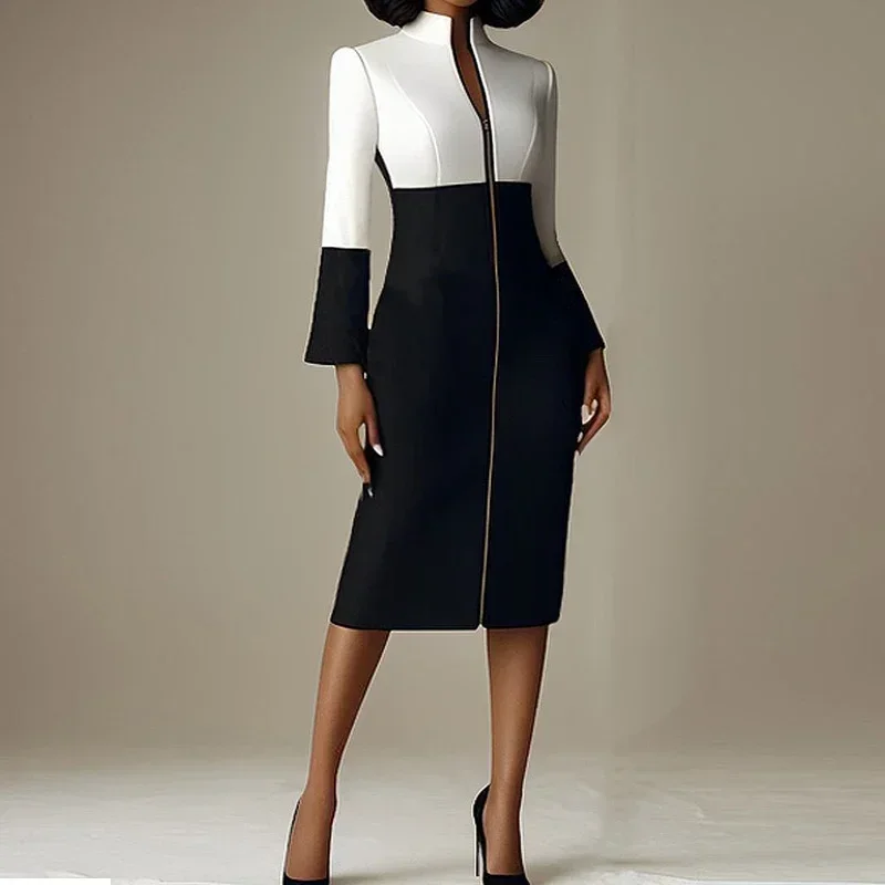 Women Formal Wear H&M - Women Contrast Color V Neck Zipper