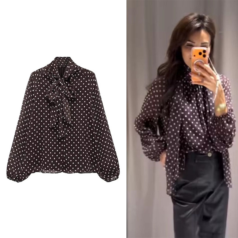 Women'S Formal Wear Blouse - Polka Dot Printed Women Shirt 2026
