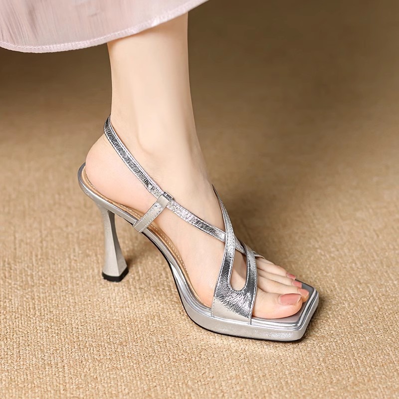 Kitten Heel Women - Women's Sheepskin Band Cross Strap Kitten