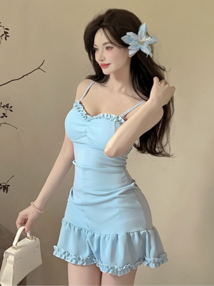 Wrap Dress Work - Sexy Low Cut Ruffle Pure Desire