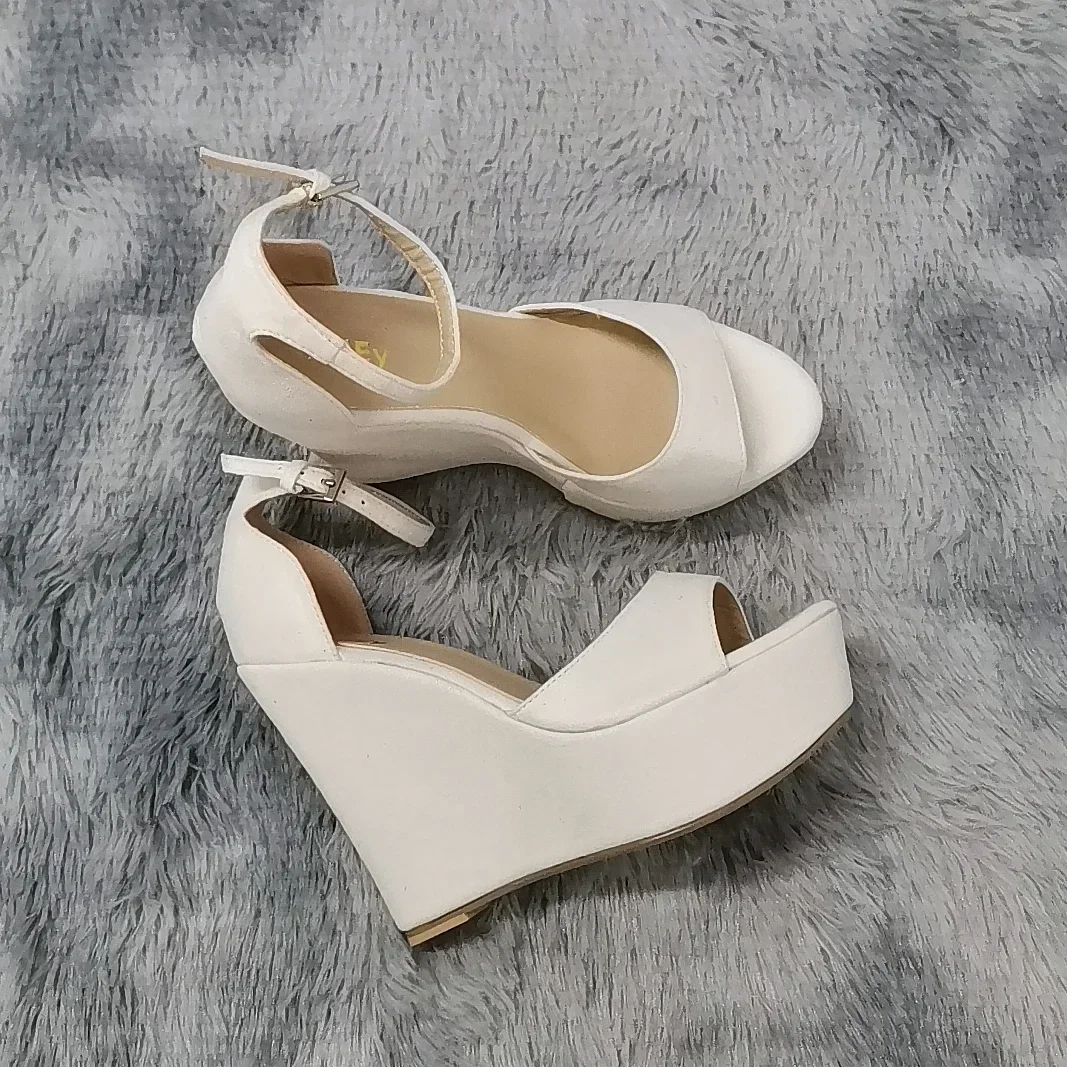 Wrap Dress Work - Women Platform Wedge Sandals Summer 14cm