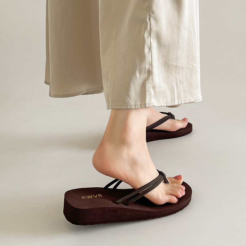 Kitten Heel Women - Women Brown Flip Flops Summer Flat