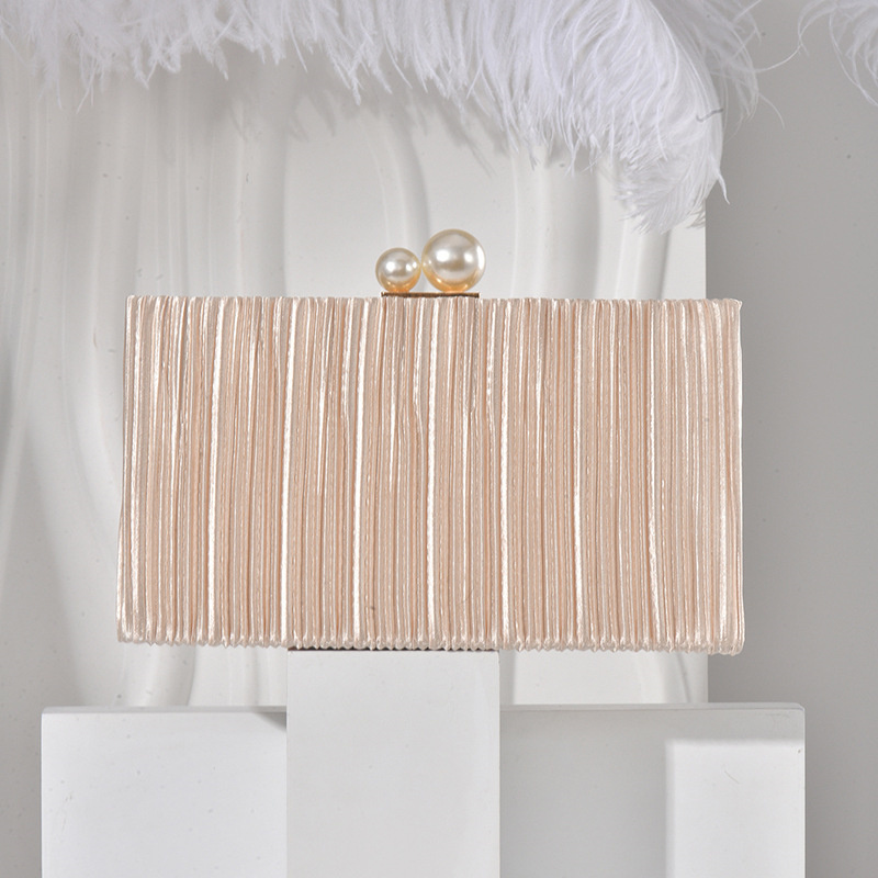 Formal Dress Female - Pure Color Shimmering Fabric Clutch Bag