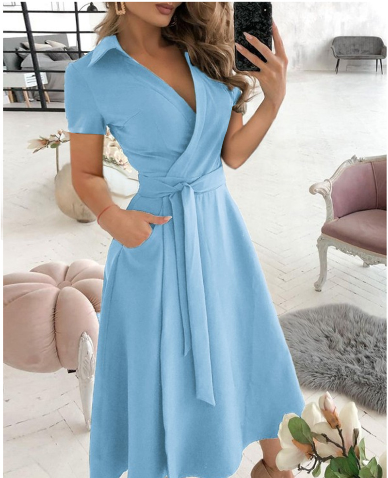 Women's Short Sleeve Wrap Dres - огляд і ціна Wrap Dress Work