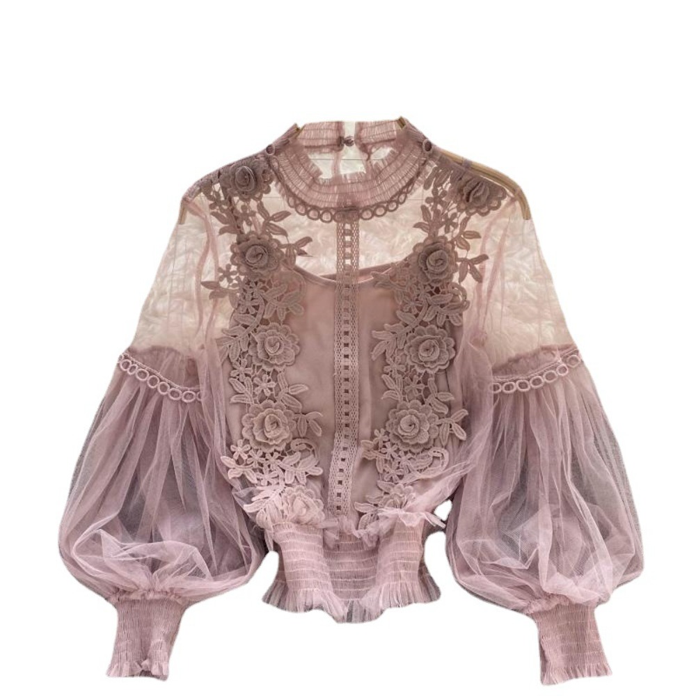 2Pcs/Set Lace Puff Long Sleeve - огляд і ціна Women'S Formal Wear Blouse