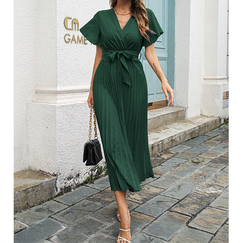 New Womens V Neck Flutter Slee - огляд і ціна Wrap Dress Work