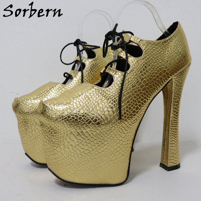 Sorbern Gold Crocodile 20Cm Pu - огляд і ціна Pump Heel Block