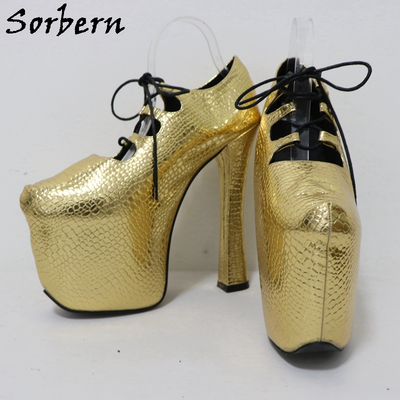 Sorbern Gold Crocodile 20Cm Pu - огляд і ціна Pump Heel Block