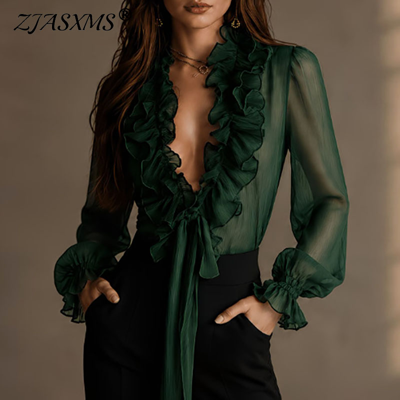 Elegant Women Solid Sheer Shir - огляд і ціна Women'S Formal Wear Blouse
