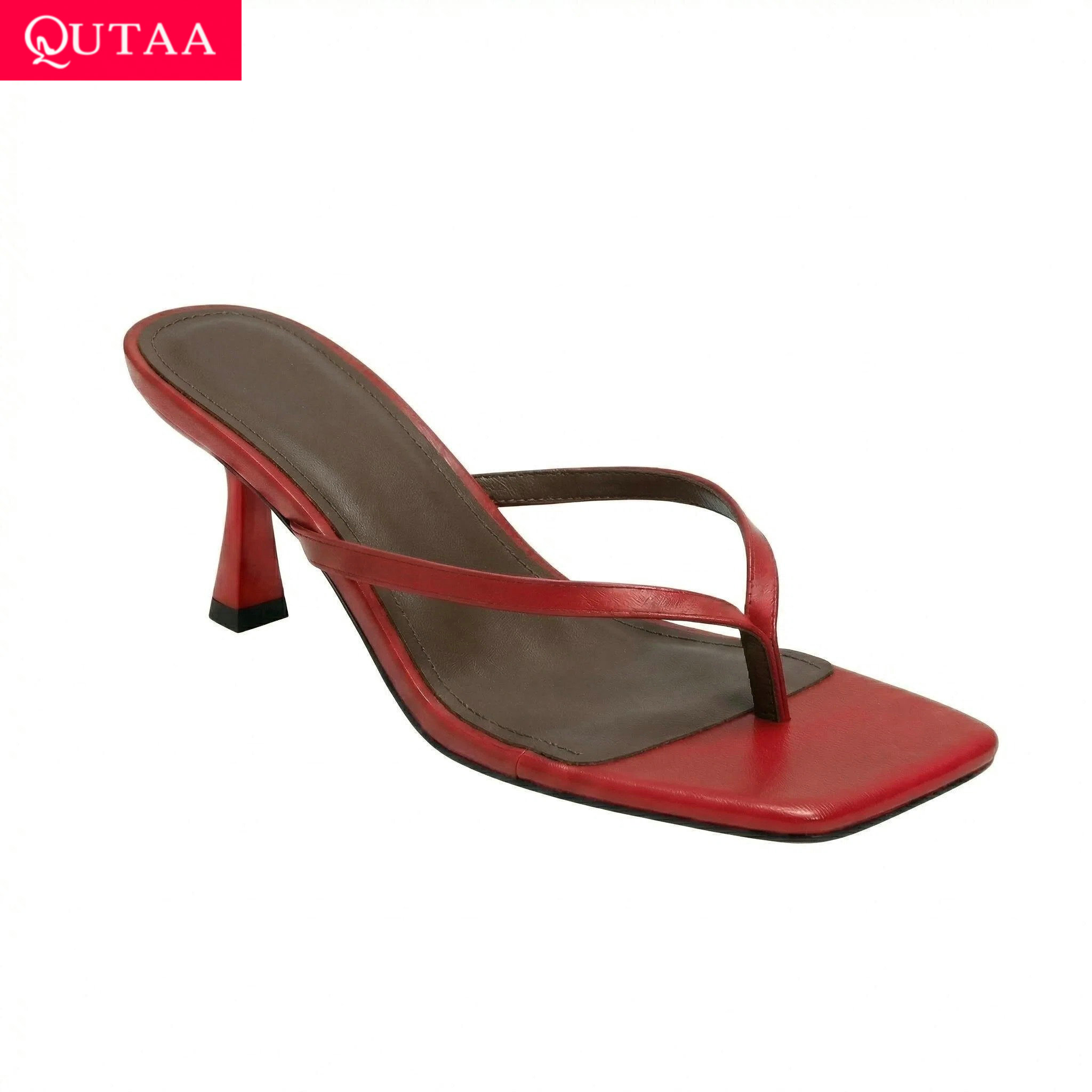 QUTAA News Fashion Flip-flops  - огляд і ціна Kitten Heel Women