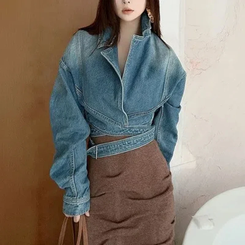 Blue Washed Retro Denim Jacket - огляд і ціна Unique Women'S Formal Wear