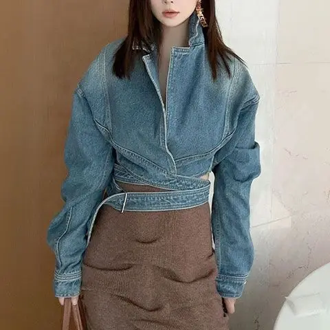 Blue Washed Retro Denim Jacket - огляд і ціна Unique Women'S Formal Wear