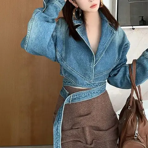 Blue Washed Retro Denim Jacket - огляд і ціна Unique Women'S Formal Wear