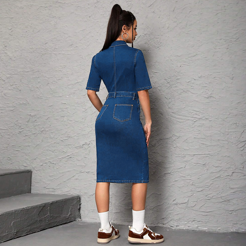 Women Long Dress Turn Down Col - огляд і ціна Wrap Dress Work
