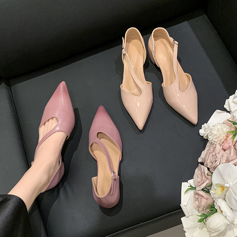 French Pointed Toe Sandals Wom - огляд і ціна Pump Heel Block