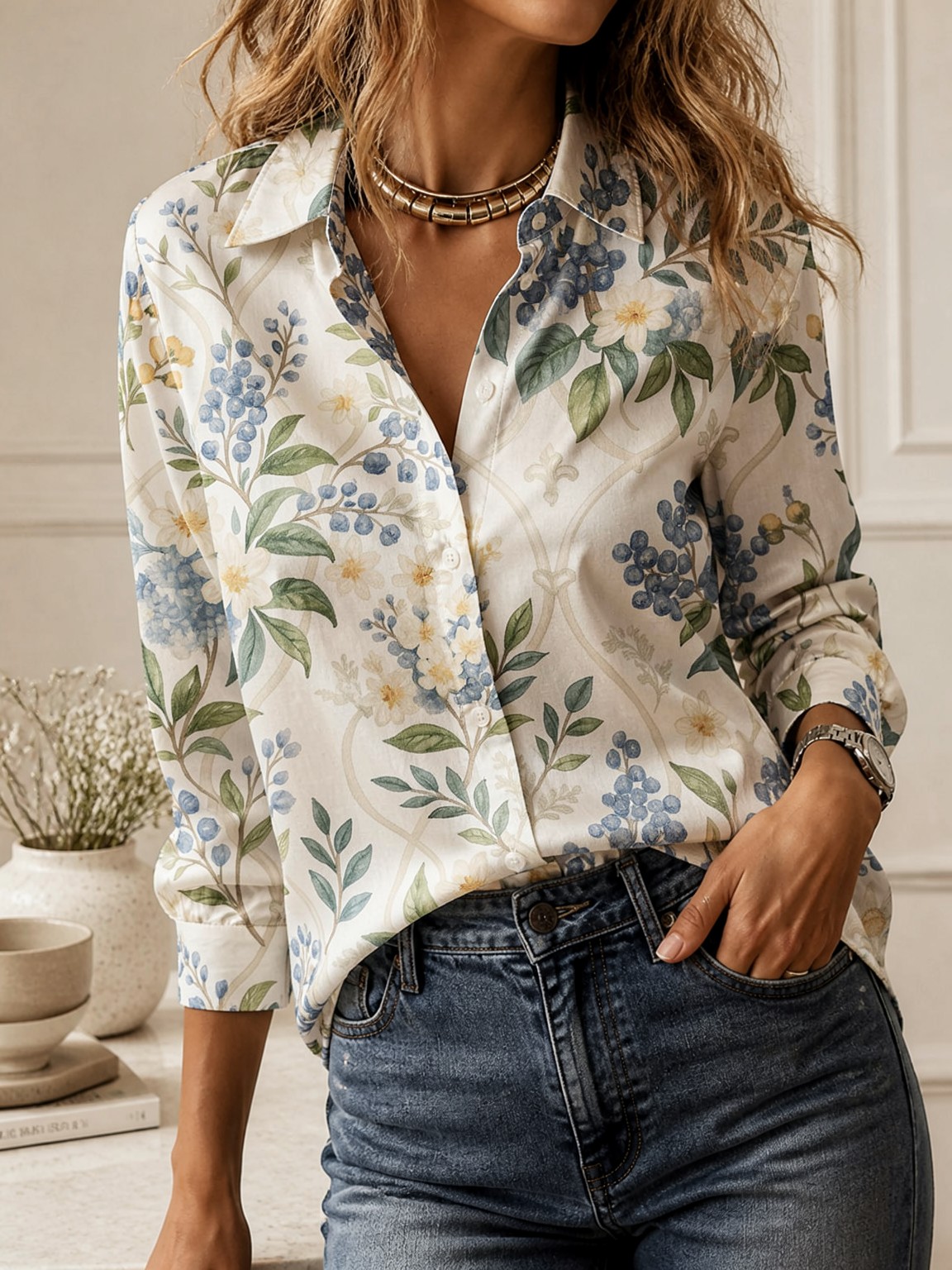 Casual All-match Collared Blou - огляд і ціна Women'S Formal Wear Blouse