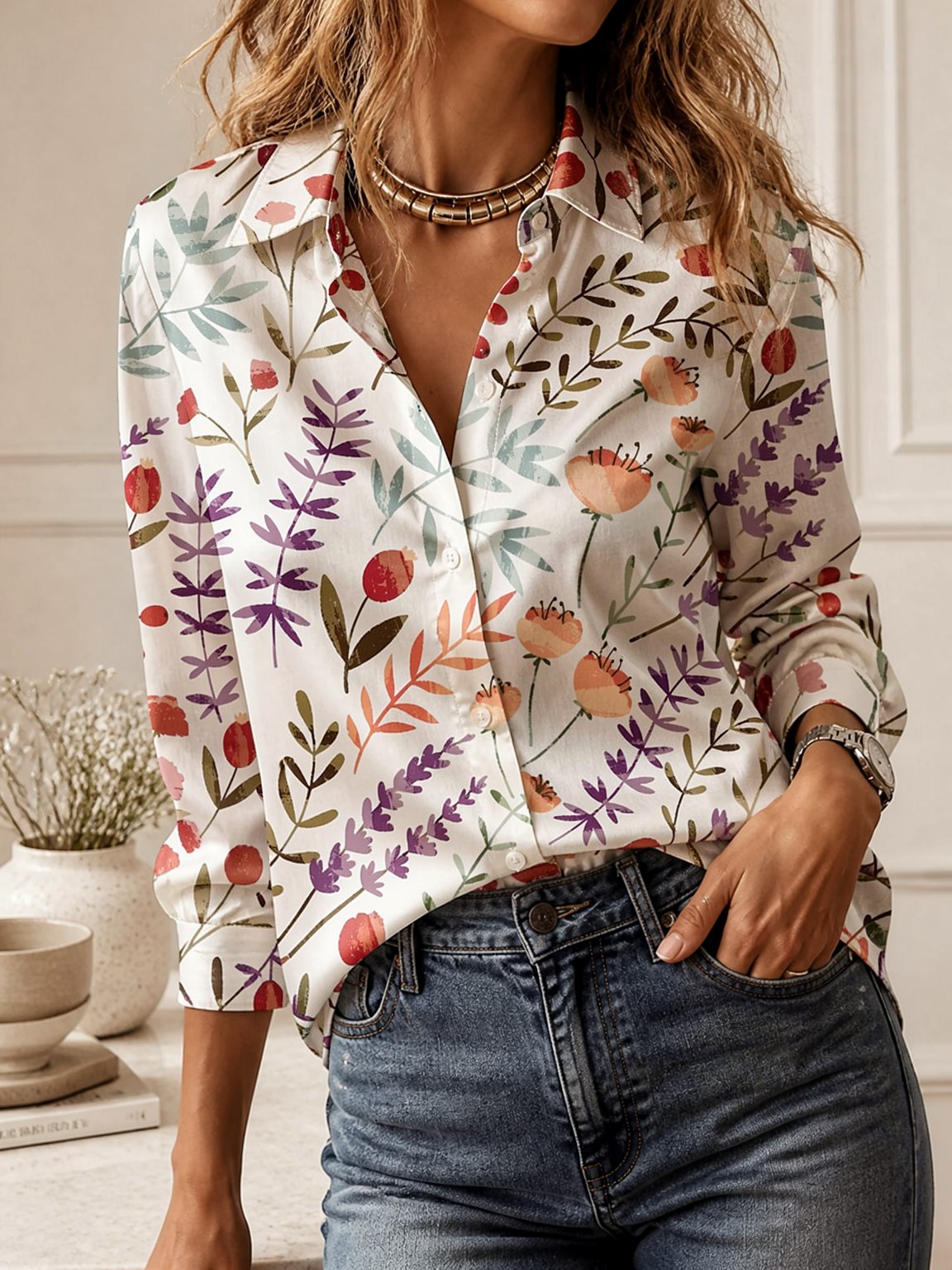 Casual All-match Collared Blou - огляд і ціна Women'S Formal Wear Blouse