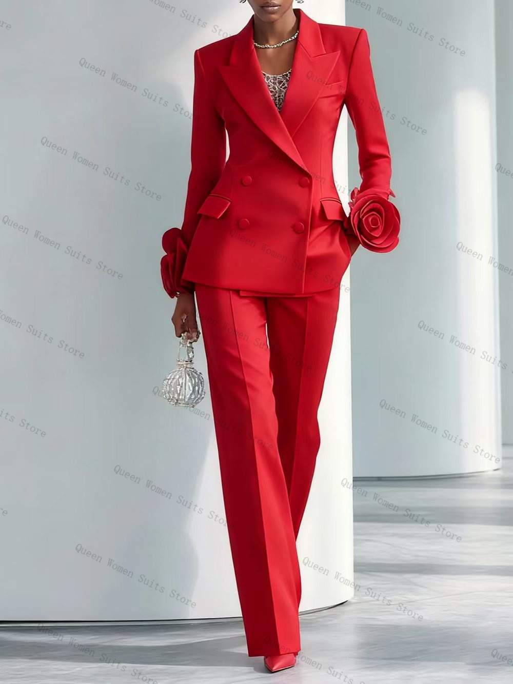 Luxury Red Women Suit Set 2 Pc - огляд і ціна Women Luxury Formal Wear