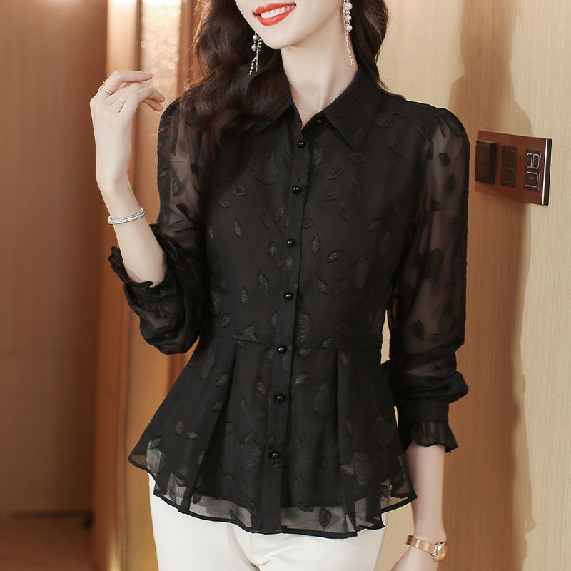 Elegant Floral Long Sleeve Chi - огляд і ціна Women'S Formal Wear Blouse