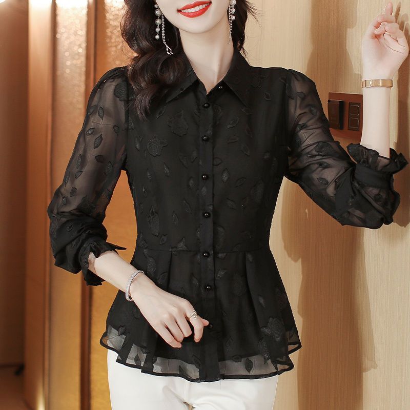 Elegant Floral Long Sleeve Chi - огляд і ціна Women'S Formal Wear Blouse