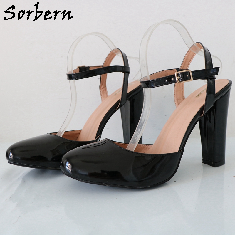 Sorbern Black Shiny Block High - огляд і ціна Pump Heel Block