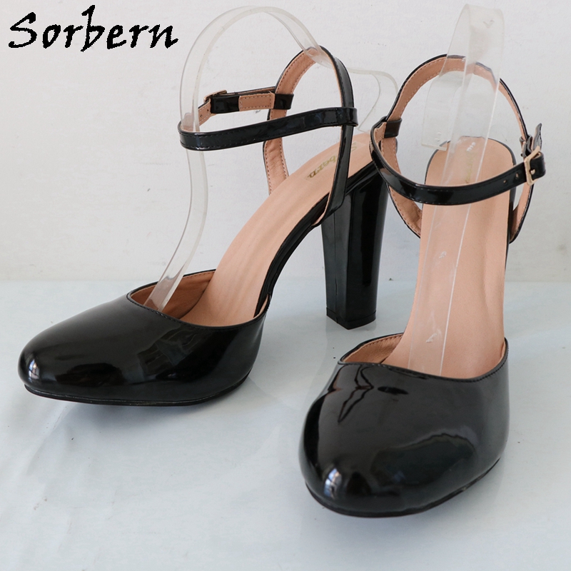 Sorbern Black Shiny Block High - огляд і ціна Pump Heel Block