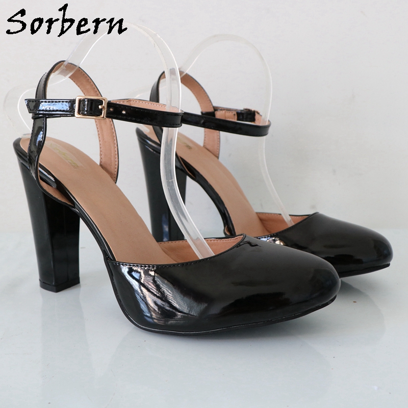 Sorbern Black Shiny Block High - огляд і ціна Pump Heel Block