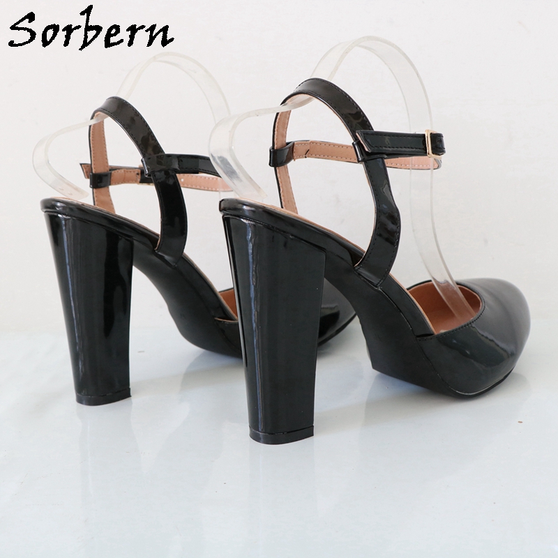 Sorbern Black Shiny Block High - огляд і ціна Pump Heel Block