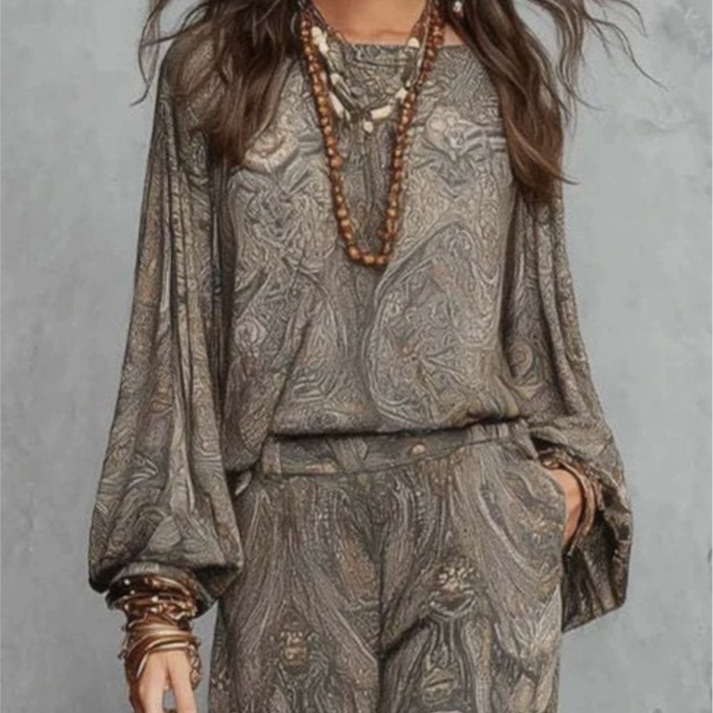 Boho Paisley Print Two-Piece S - огляд і ціна Women'S Formal Wear Blouse