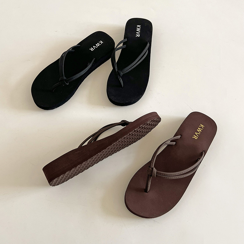 Women Brown Flip Flops Summer  - огляд і ціна Kitten Heel Women