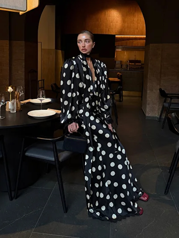 Black Polka Dot V Neck Shirt S - огляд і ціна Women'S Formal Wear Blouse