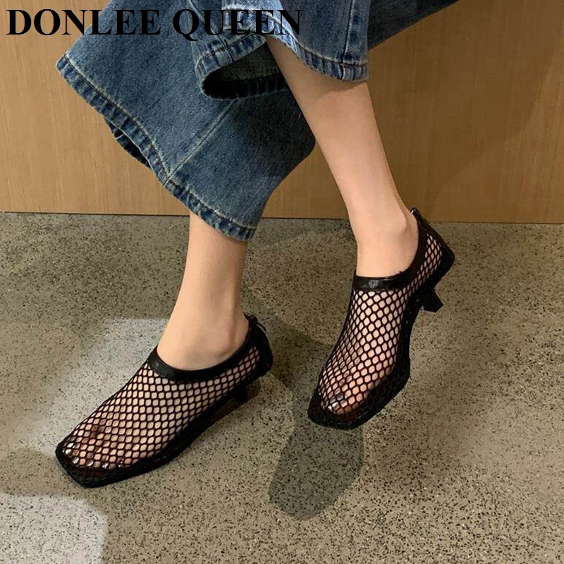 Vintage Mesh Square Toe Mule S - огляд і ціна Kitten Heel Women