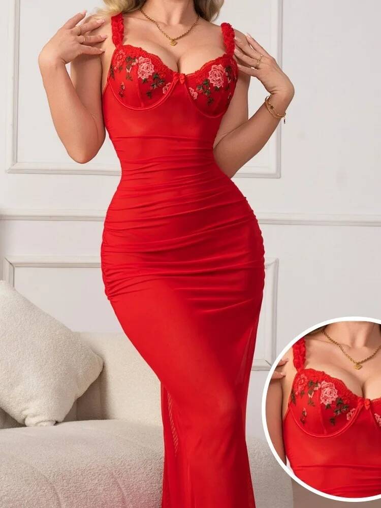 Red Ruched Dress With Strap Bo - огляд і ціна Women Formal Wear H&M