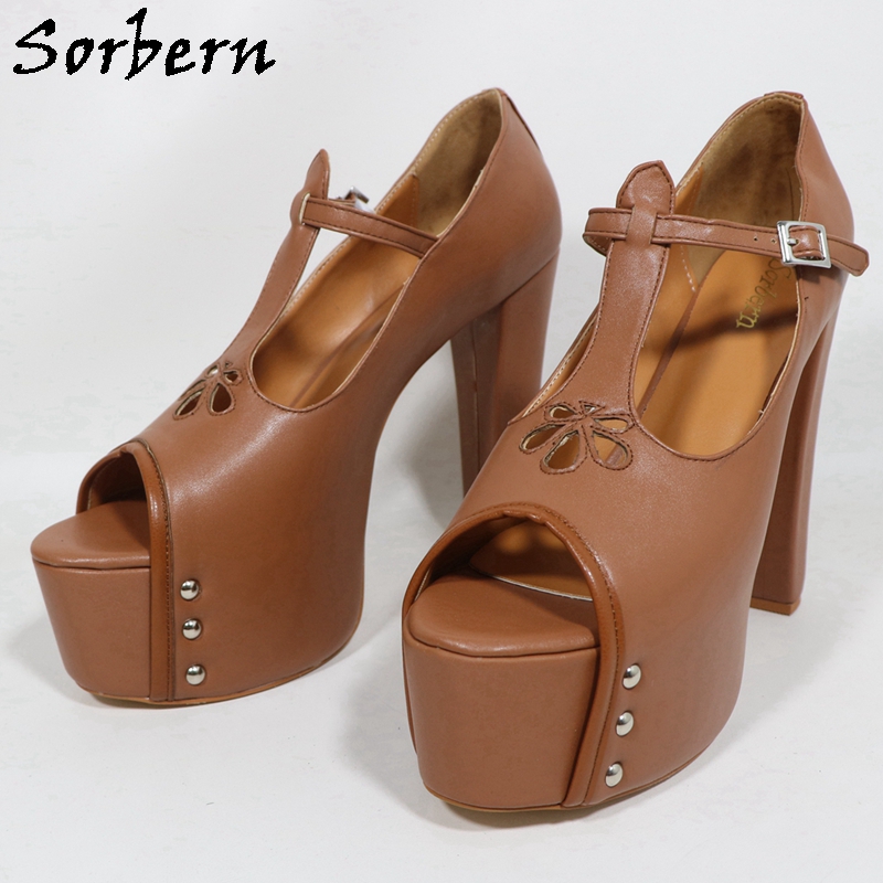 Sorbern Brown Matte Women Pump - огляд і ціна Pump Heel Block