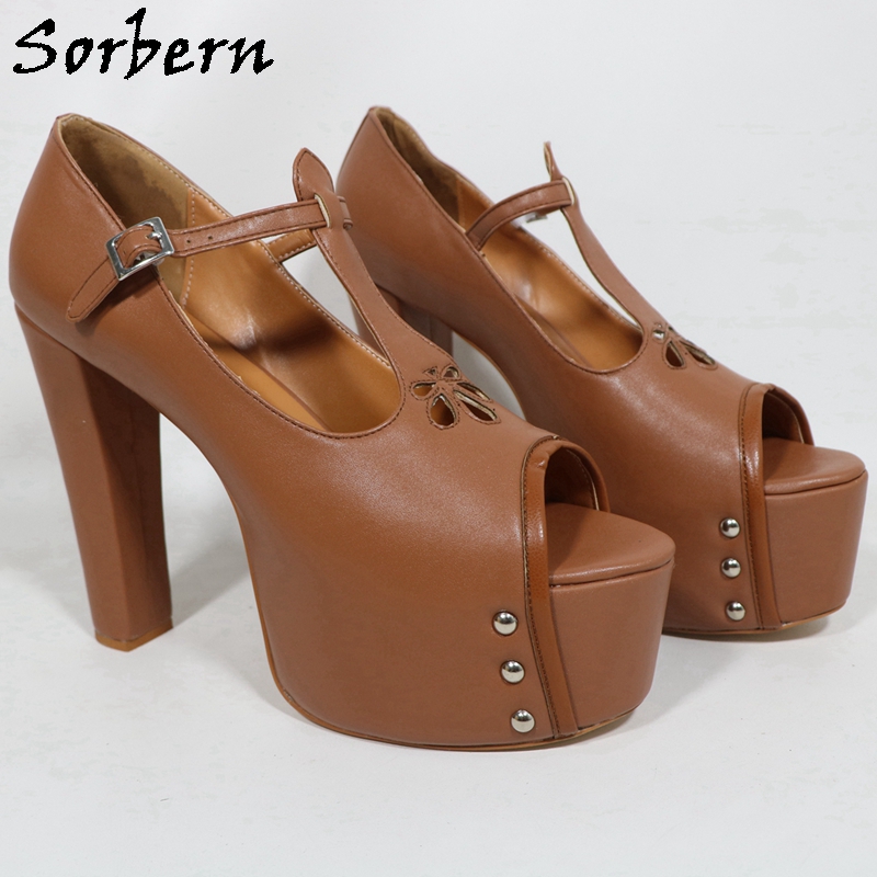 Sorbern Brown Matte Women Pump - огляд і ціна Pump Heel Block