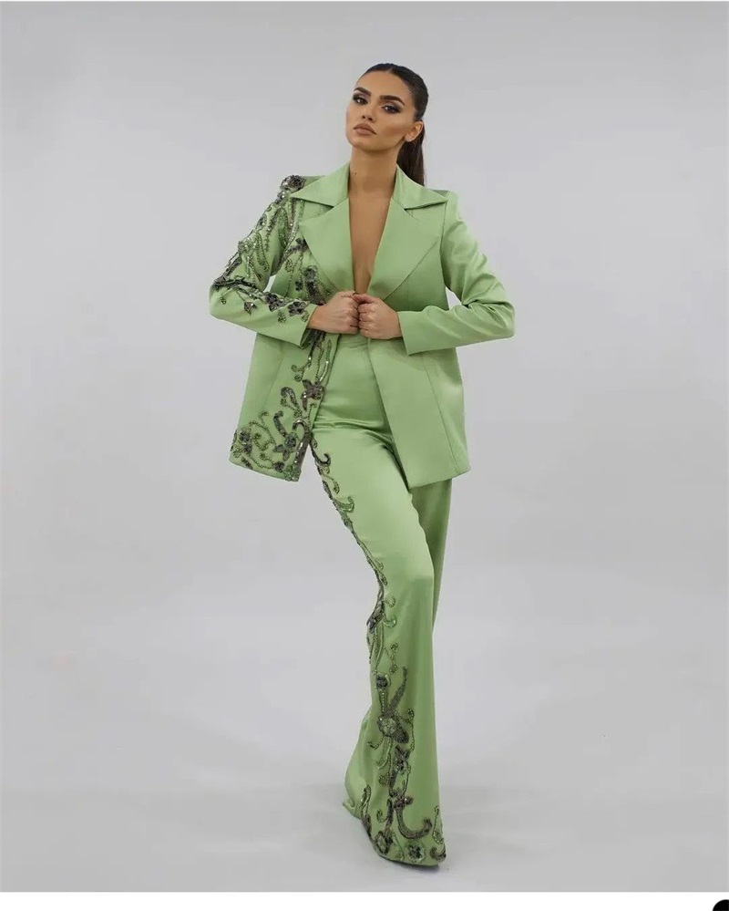 Designer Green Satin Women Sui - огляд і ціна Women Luxury Formal Wear