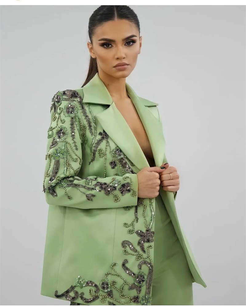 Designer Green Satin Women Sui - огляд і ціна Women Luxury Formal Wear