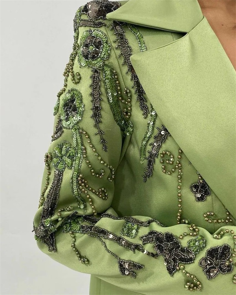 Designer Green Satin Women Sui - огляд і ціна Women Luxury Formal Wear