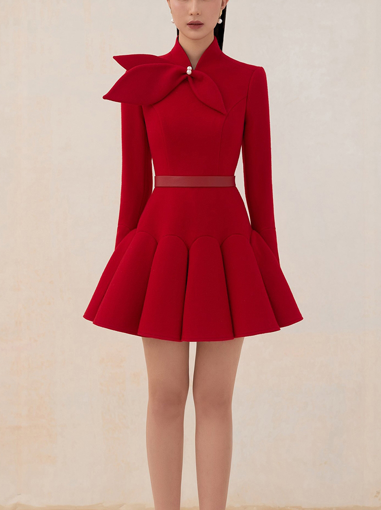tailor shop light red wool dre - огляд і ціна Formal Dress Female