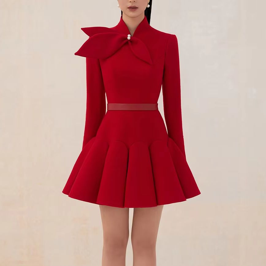 tailor shop light red wool dre - огляд і ціна Formal Dress Female