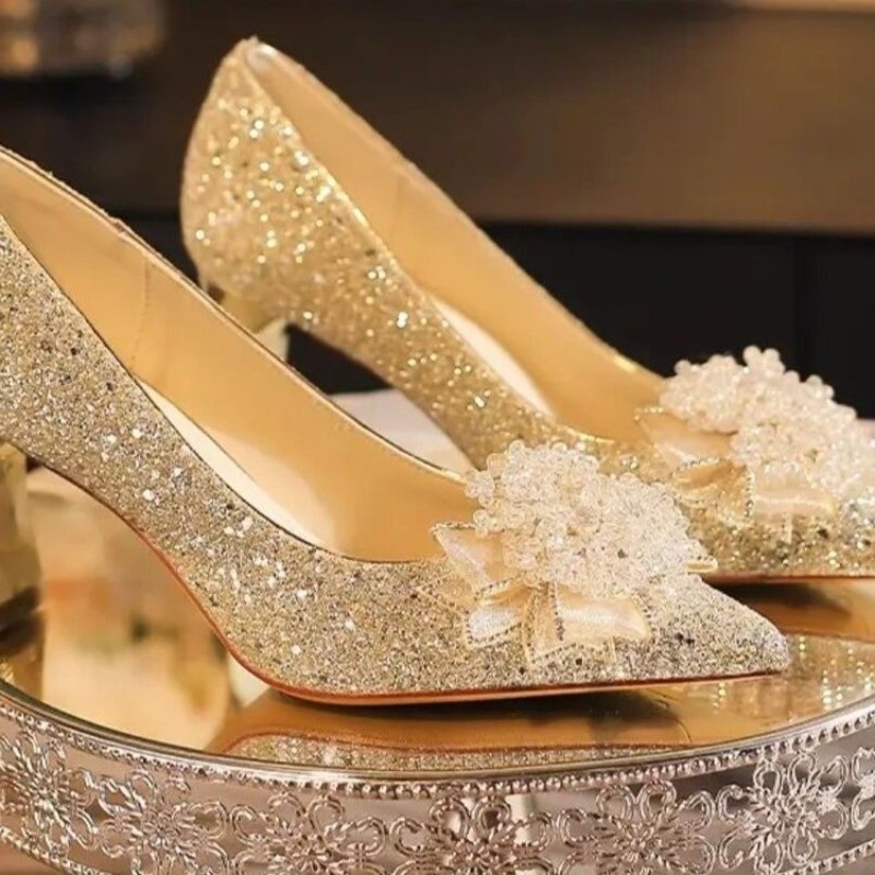 Rhinestone Flower Block Heel S - огляд і ціна Pump Heel Block
