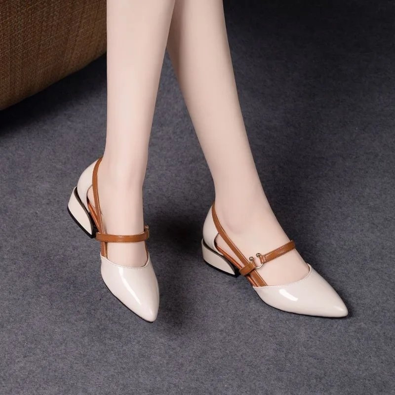 Women Two Tone Slingback Shoes - огляд і ціна Pump Heel Block